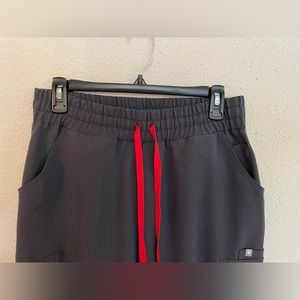 FIGS High-Waisted Yola Skinny Scrub Pants ORIGINAL Waistband Charcoal Limited Ed